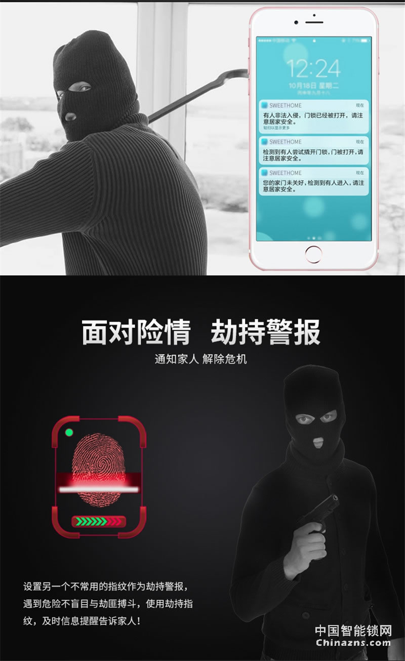 邦派全自動(dòng)家用智能鎖 指紋鎖app微信密碼鎖