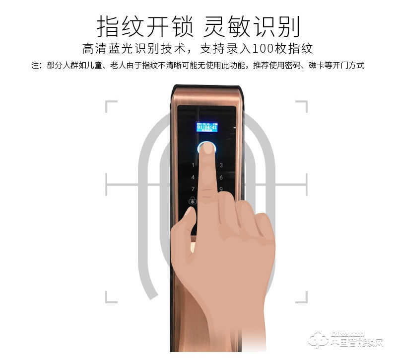 安爾發(fā)智能鎖 推拉式指紋密碼鎖 防盜門智能鎖A601