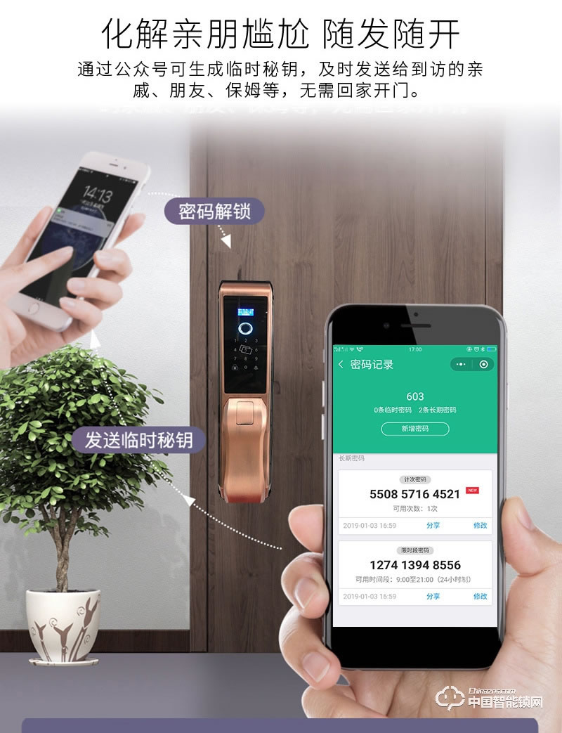 安爾發(fā)智能鎖 推拉式指紋密碼鎖 防盜門智能鎖A601