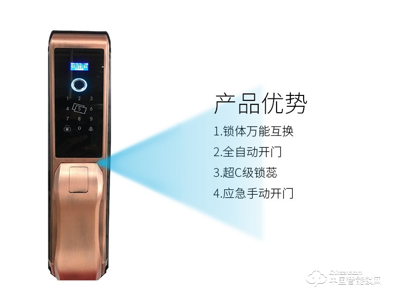 安爾發(fā)智能鎖 推拉式指紋密碼鎖 防盜門智能鎖A601