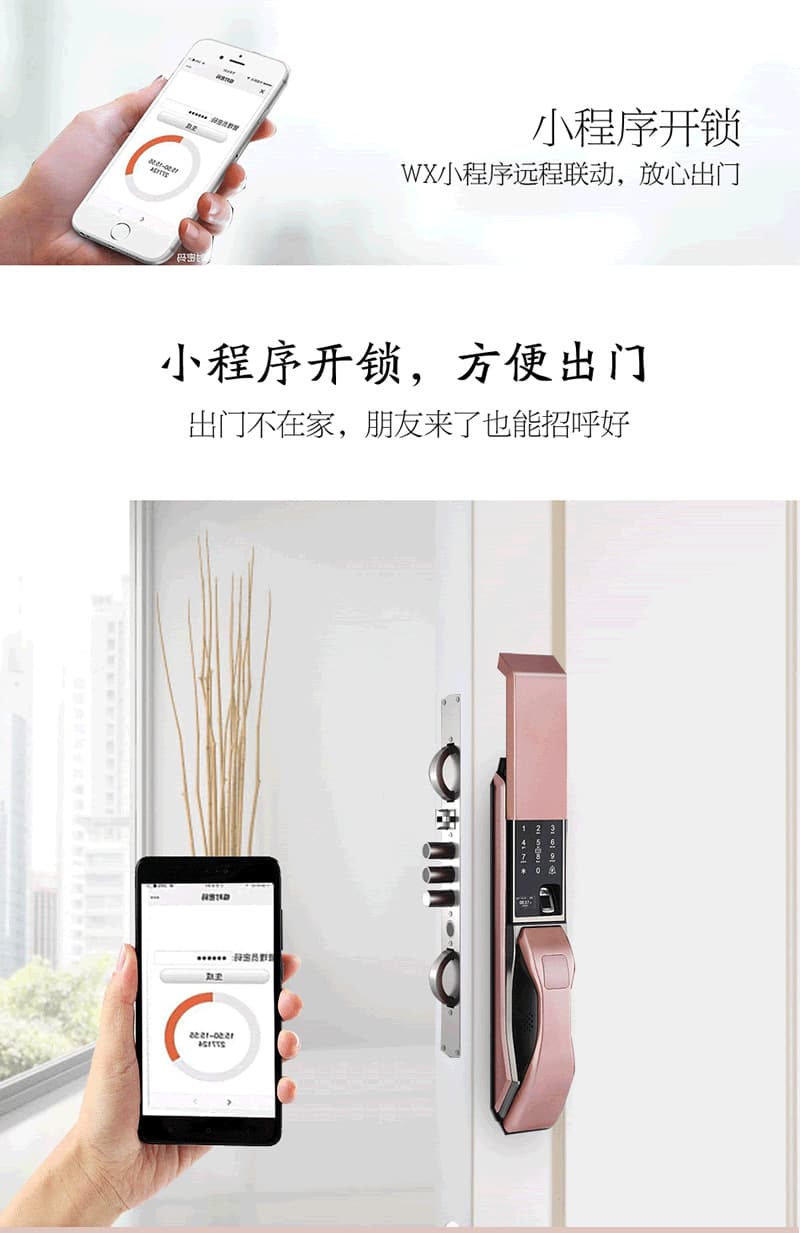 維迪智能鎖 手機(jī)微信小程序開(kāi)鎖指紋密碼鎖