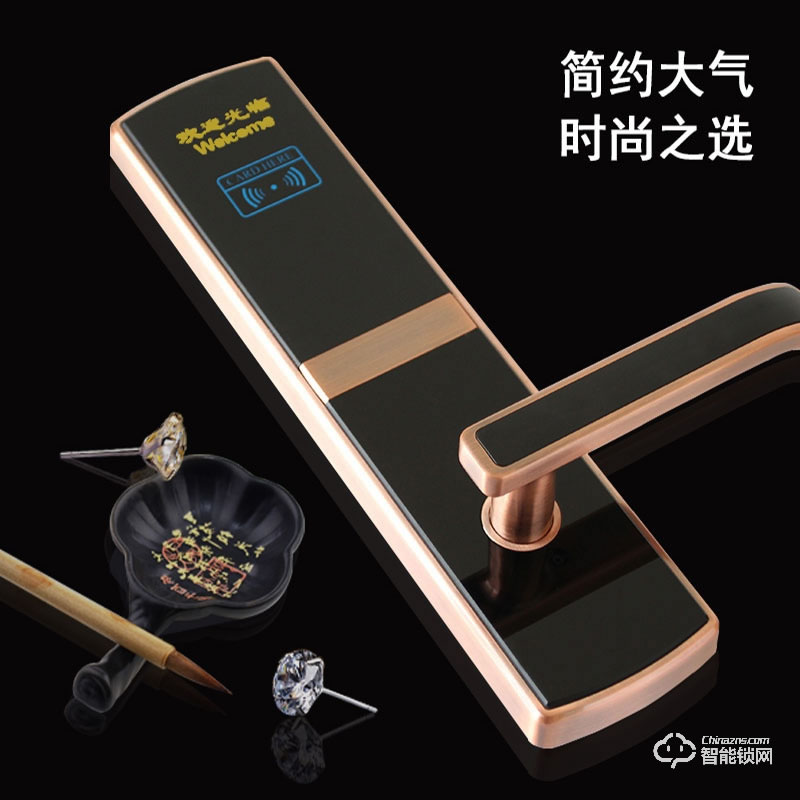 宏邁指紋鎖 電子智能賓館刷卡門(mén)鎖