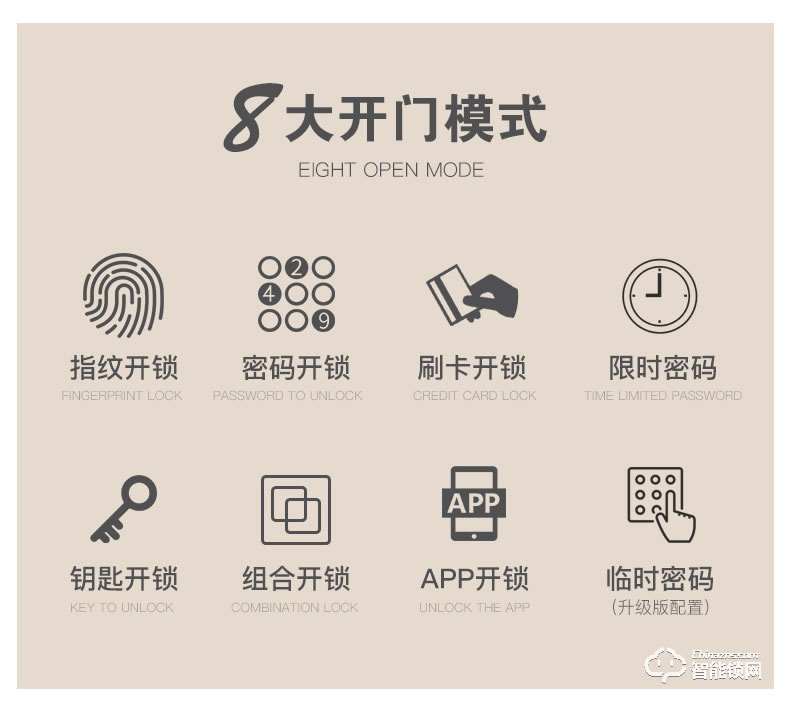 巨久智能鎖 8802自動滑蓋家用指紋密碼鎖電子鎖
