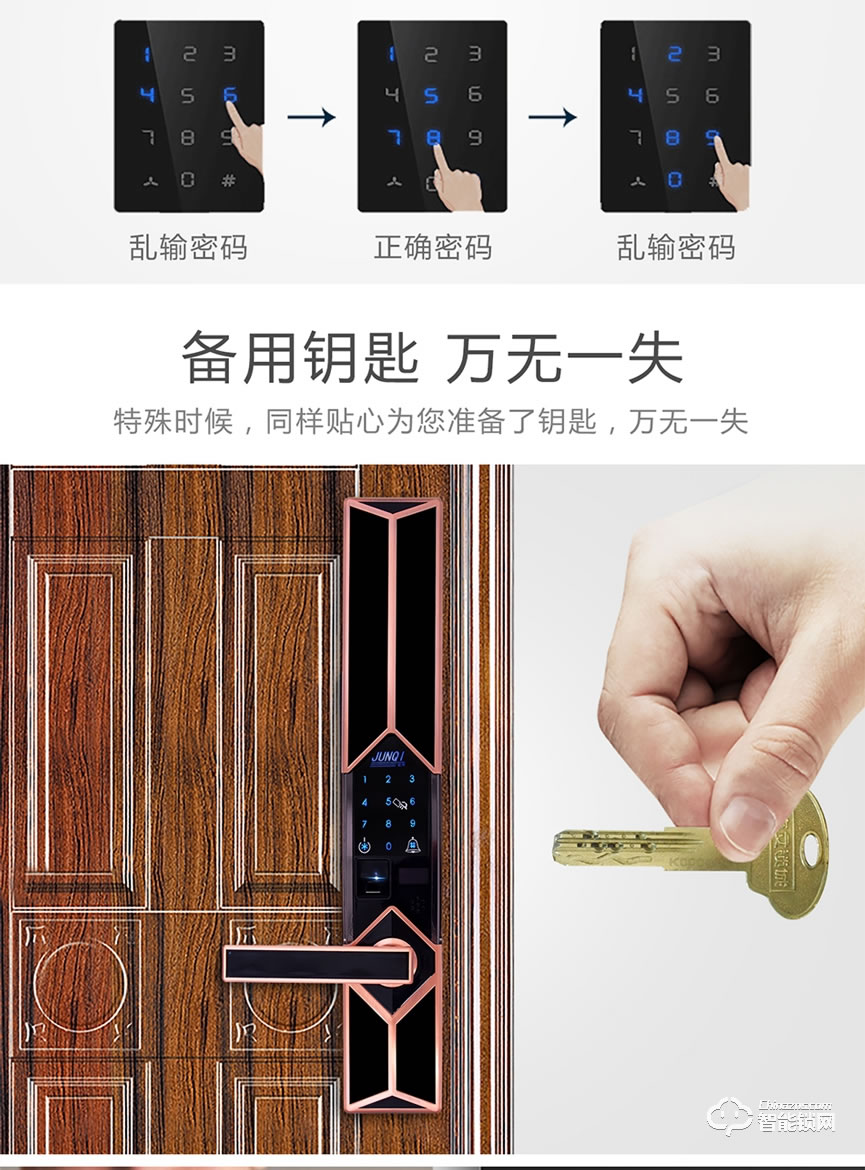 駿奇智能鎖 JQ181滑蓋家用防盜門鎖