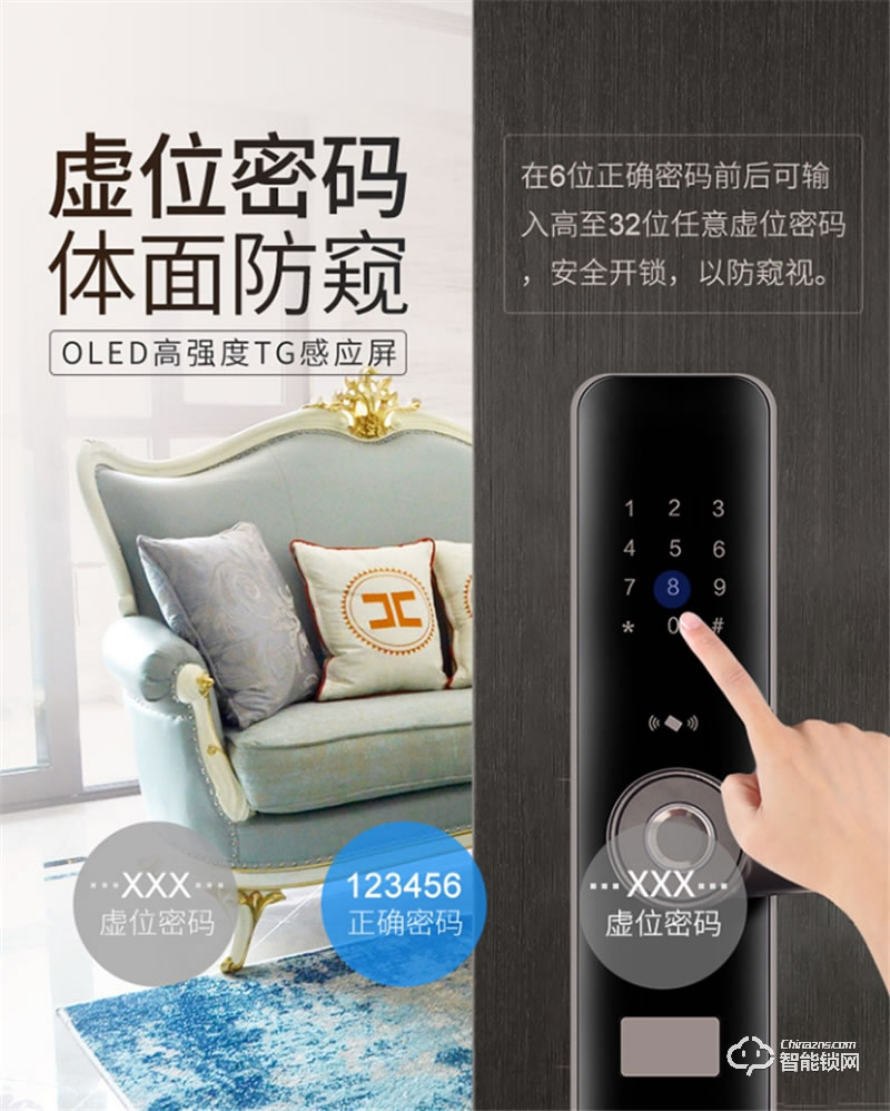 卡信智能鎖 Yu-101家用全自動(dòng)指紋密碼鎖