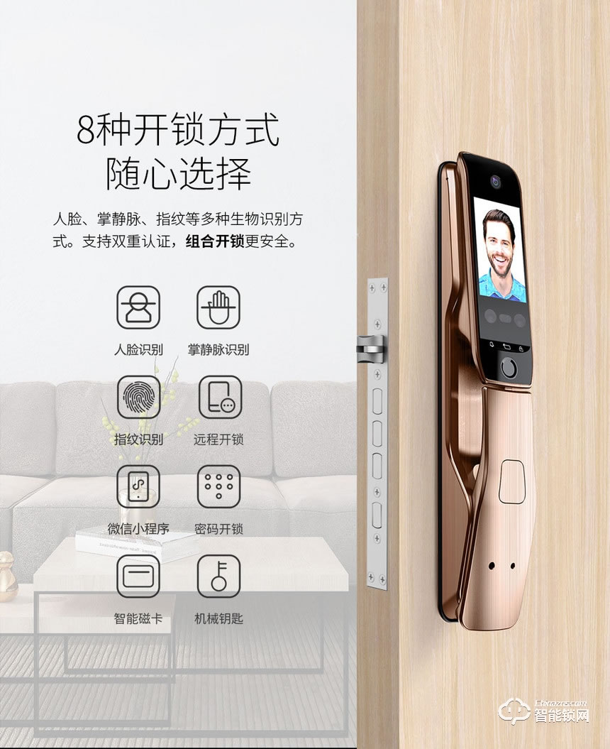 開心橙子智能鎖 R20全自動人臉識別指紋鎖