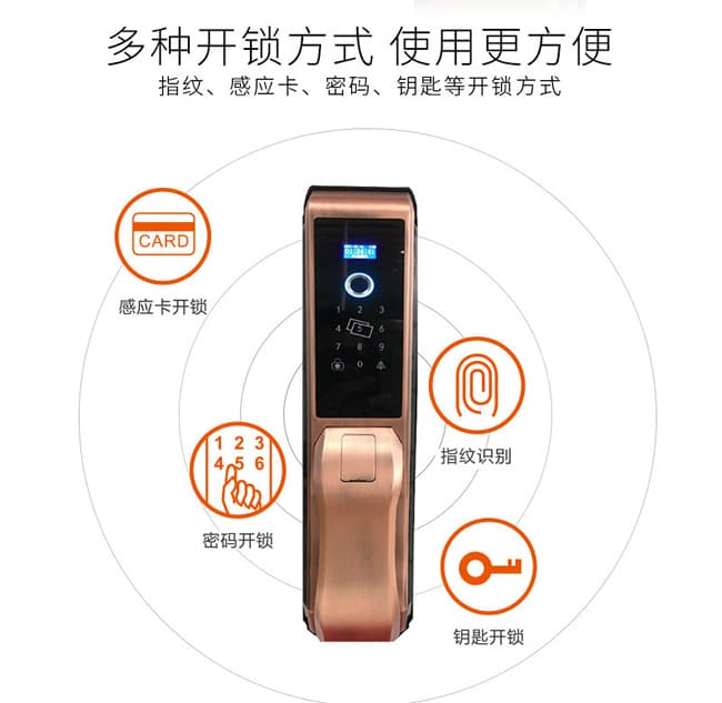 安爾發(fā)智能鎖 推拉式指紋密碼鎖 防盜門(mén)智能鎖A601